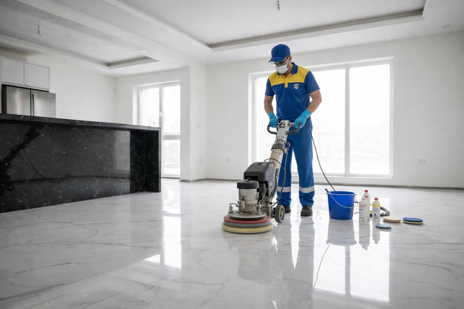 جلي وتلميع الرخام والجرانيت