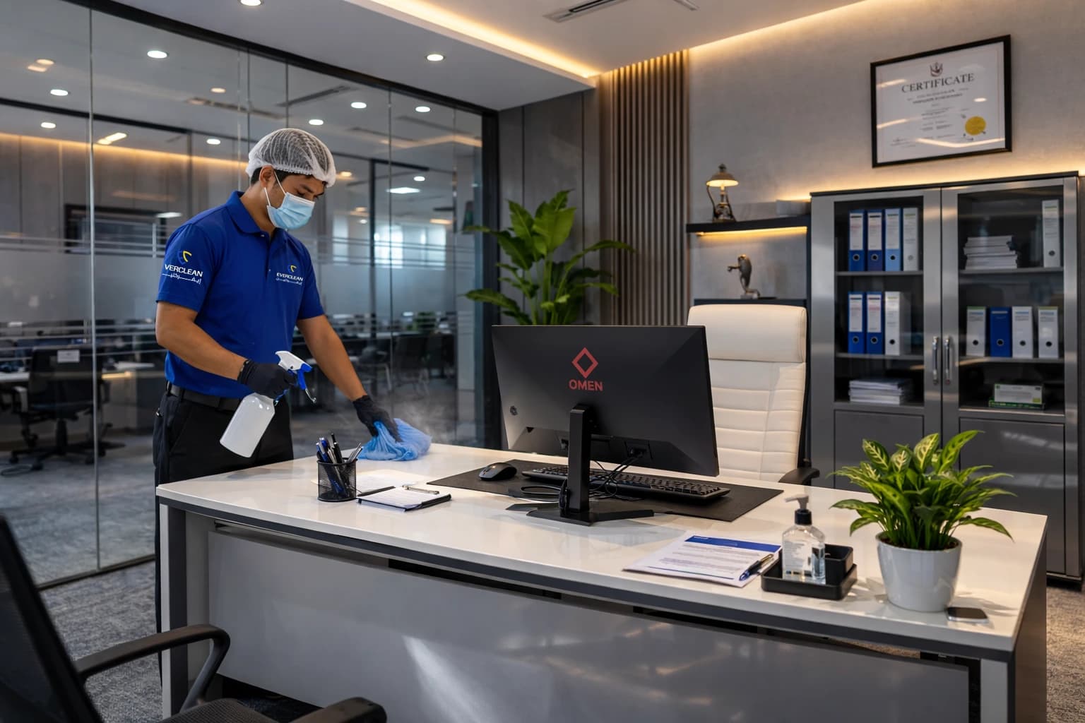 مكتب إداري فخم مع فني نظافة