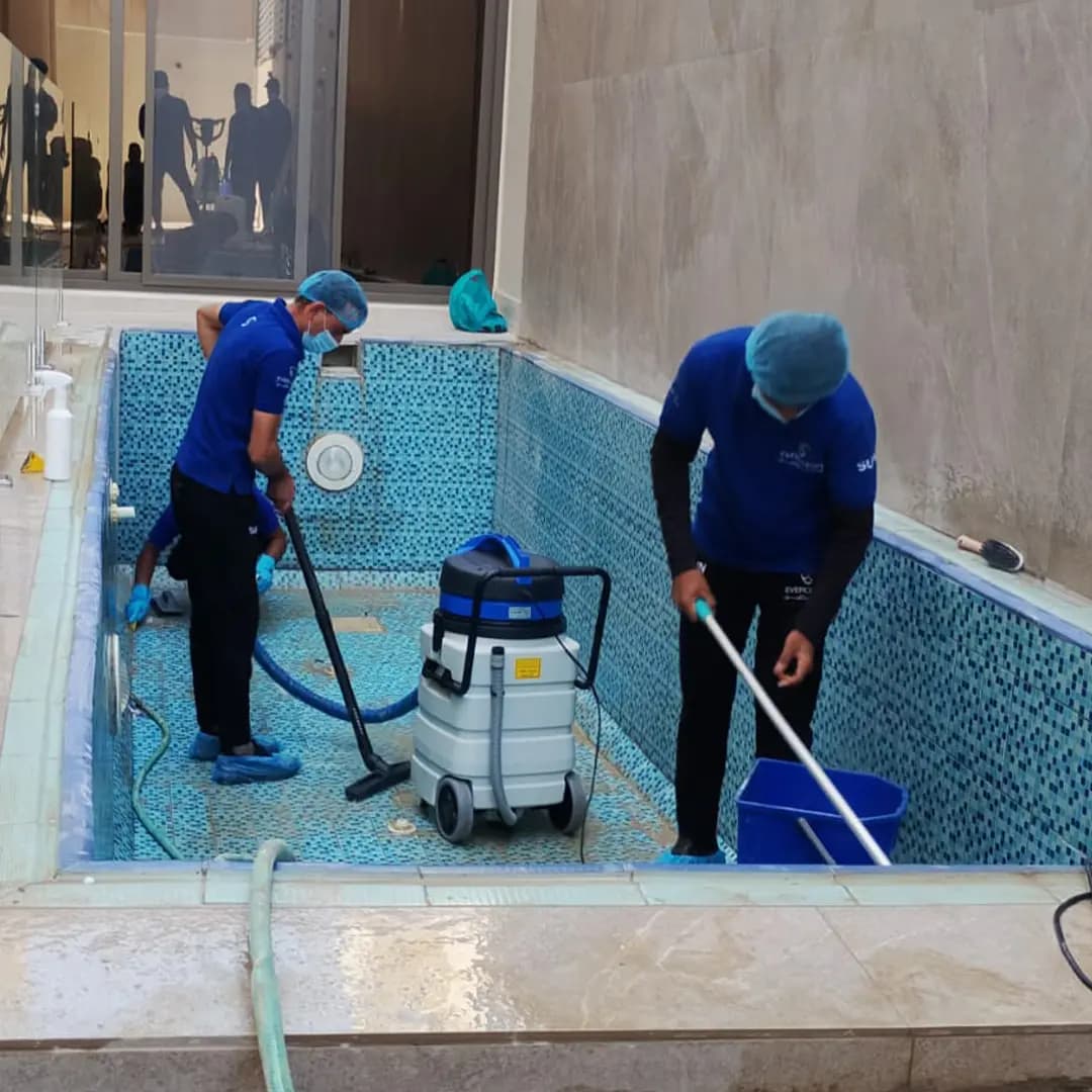Swimming pool cleaning and sanitizing