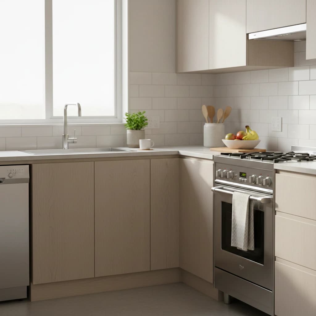 المطبخ بعد التنظيف