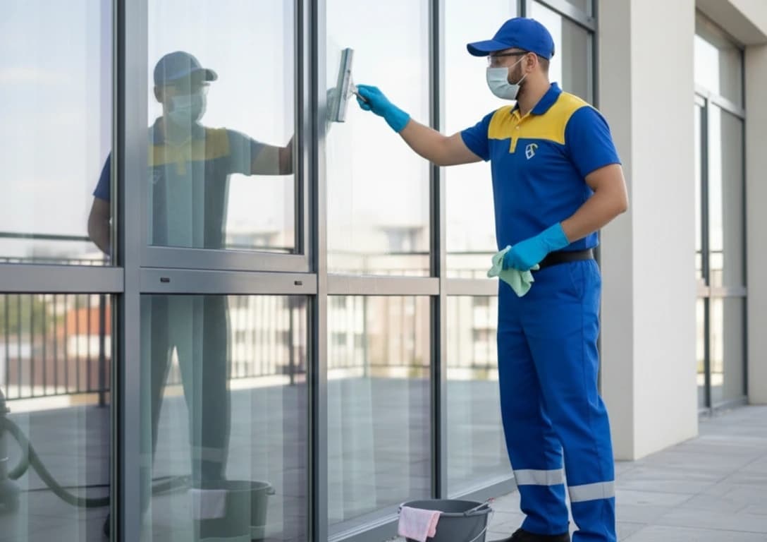 تلميع الواجهات والزجاج